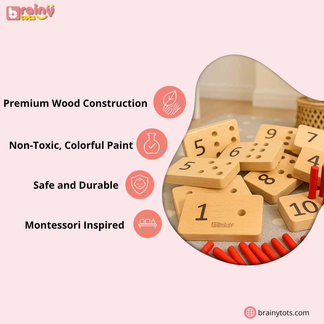 Numbers Peg Board for Kids 1 - 5 Years Old