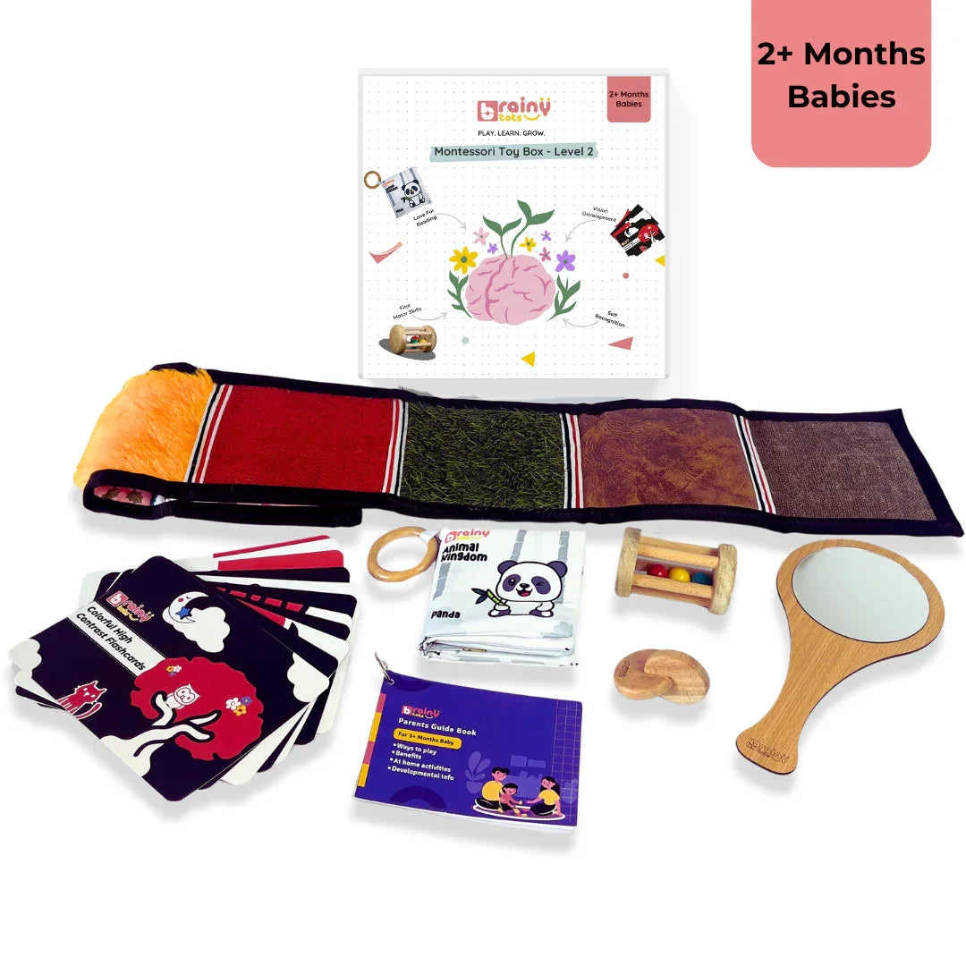 Montessori Baby Toy Box (2-6 Months) | 8-Piece Sensory Development Kit