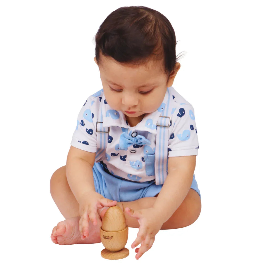 Montessori Egg & Cup Puzzle – First Balance and Placing Toy - Wooden Toy for Babies 6-15 Months