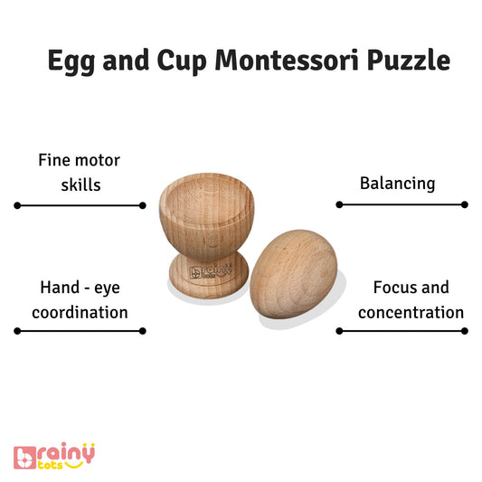 Discover the myriad benefits of the Egg and Cup Montessori Puzzle, designed to nurture cognitive development and problem-solving skills in children. Dive into Brainytots to explore its educational advantages and enriching learning experiences.