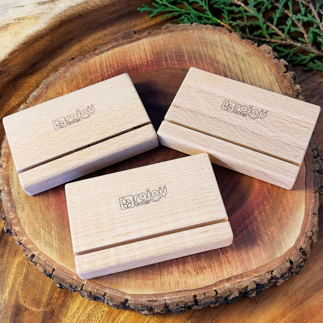 Flashcards Stand - Tummy Time Toy for High Contrast Cards | Wooden Montessori Baby 0-6 Months