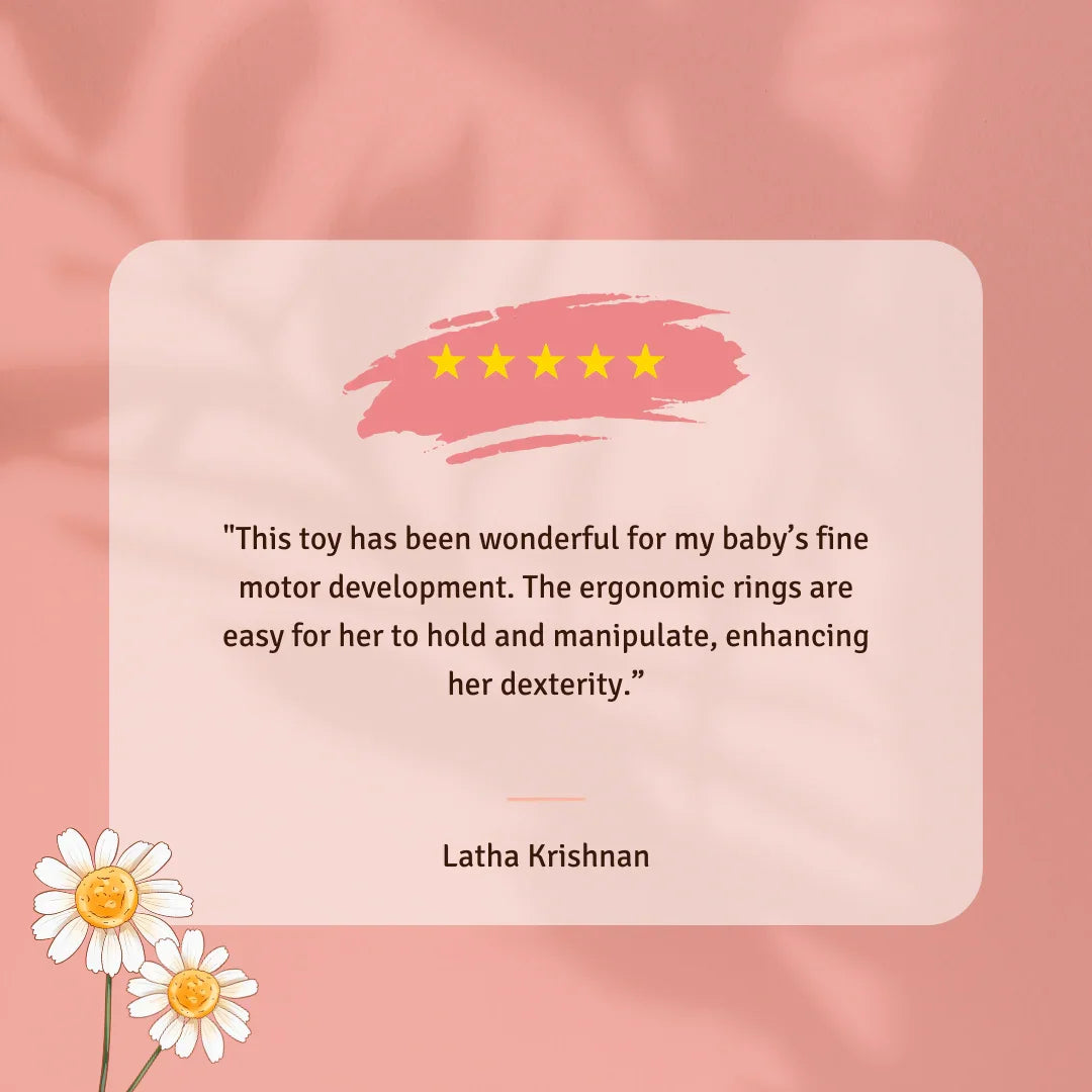 Experience the joy of parenthood through the testimonials of fellow parents who have witnessed the developmental benefits of our Ring Stacker. Hear firsthand accounts of how this engaging toy has fostered their baby's cognitive skills, hand-eye coordination, and sensory exploration. Join our community of satisfied parents and elevate your baby's playtime with BrainyTots.com.