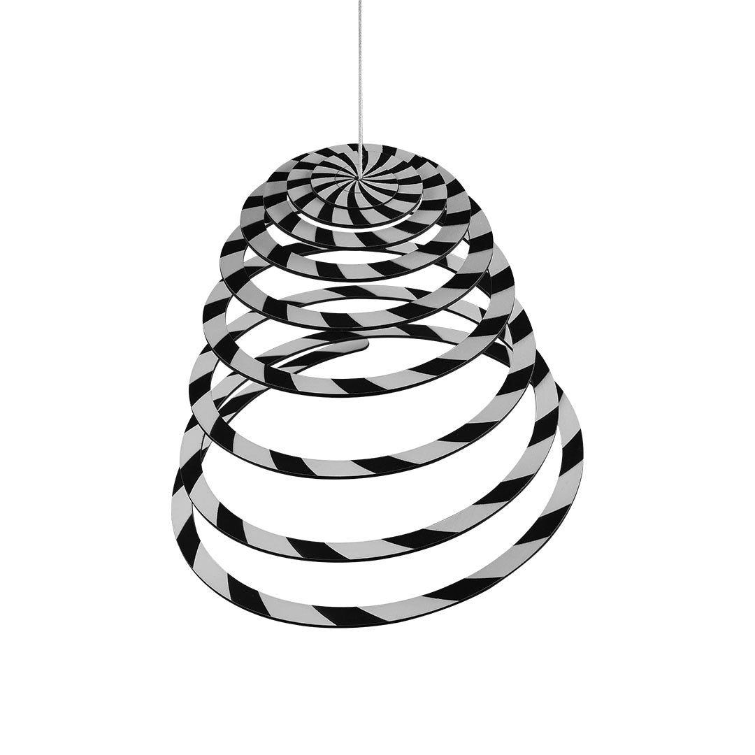 Our Spiral Hanging Mobile features a black and white side, useful for stimulating visual tracking and depth perception in babies up to 3-4 months of age. Designed for infants aged 0-12 months, this Montessori toy enhances sensory development and cognitive growth. Safe, durable, and ideal for early learning and interactive play.