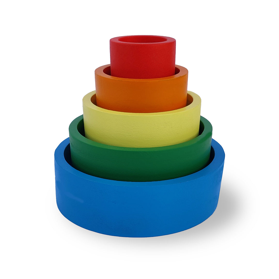 Nesting and stacking bowls help babies aged 6 months and up develop problem-solving skills, fine motor abilities, and cognitive growth. These Montessori toys, made from safe, durable materials, are ideal for stacking, sorting, and sensory exploration. Perfect for early learning and interactive play.