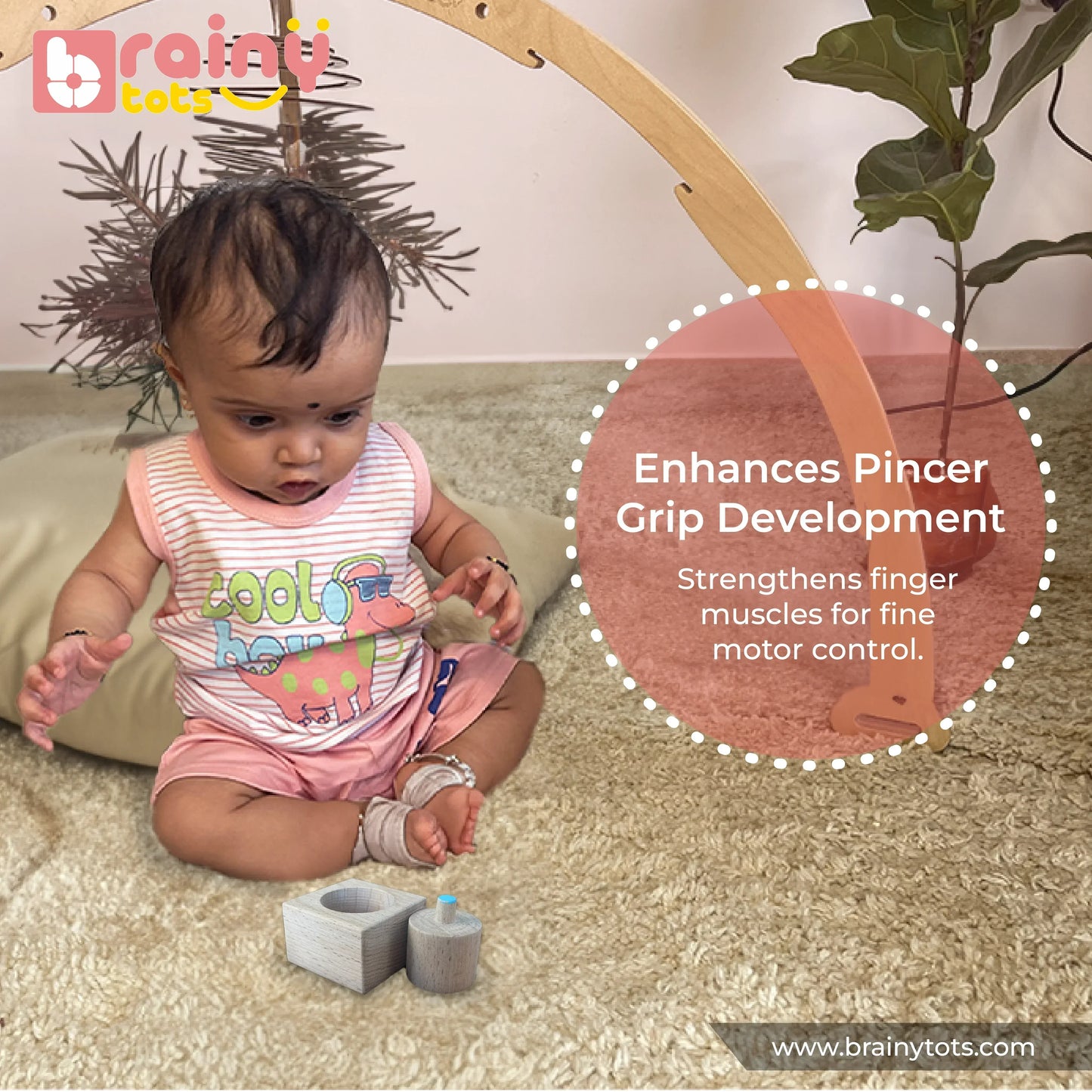 Shapes & Grasp Discovery Kit - Montessori Wooden Puzzle Set for Babies