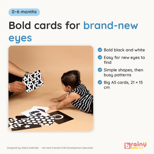 Infant Flashcards Set of 2 - High Contrast Black & White + Colorful Cards (0-8 Months)