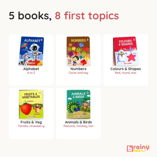 Board Books – First Words & Picture Reading Set for Babies