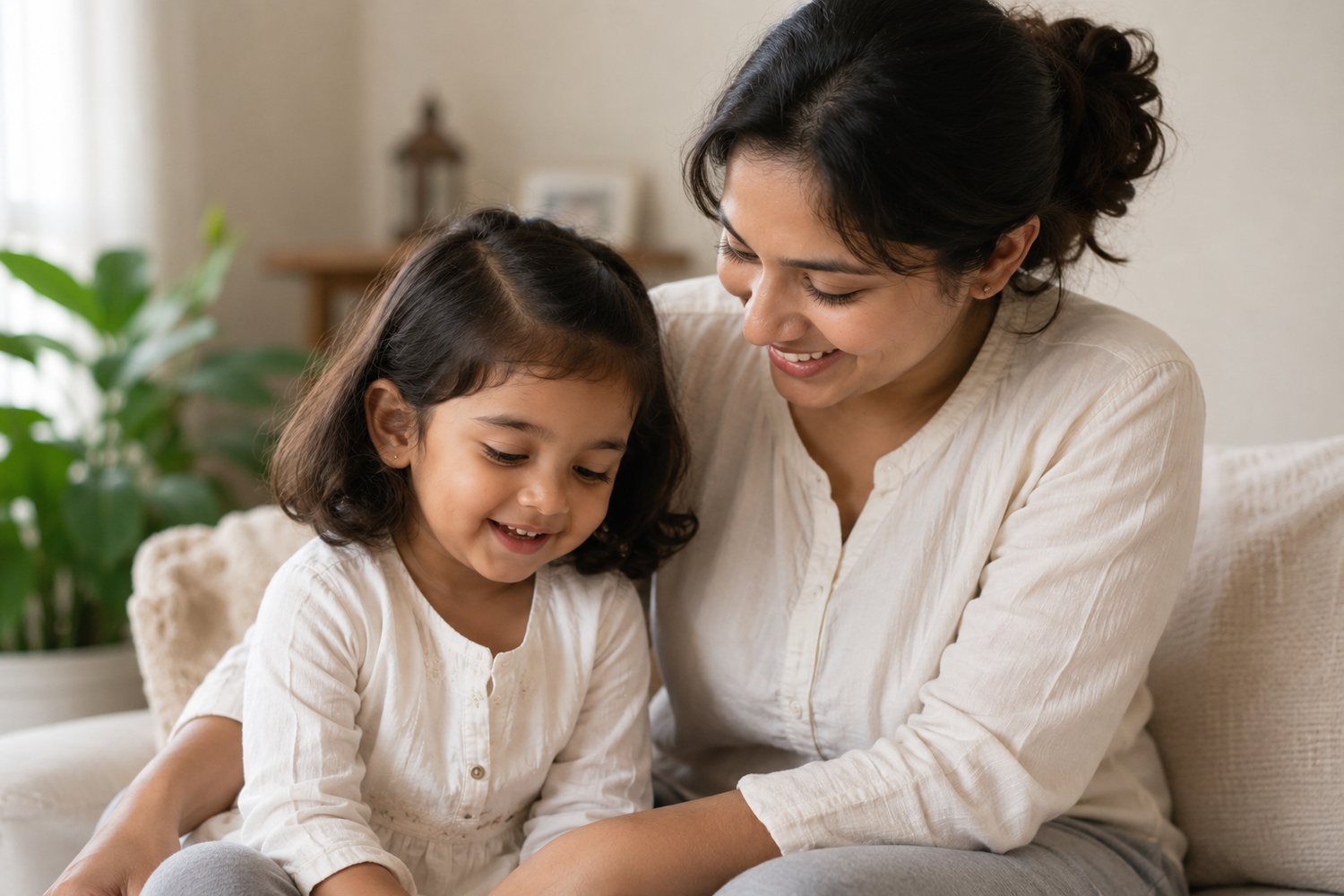 Parent and child playing with a Montessori learning toy, highlighting parent-approved educational toys from the BrainyTots Parents' Choice collection.