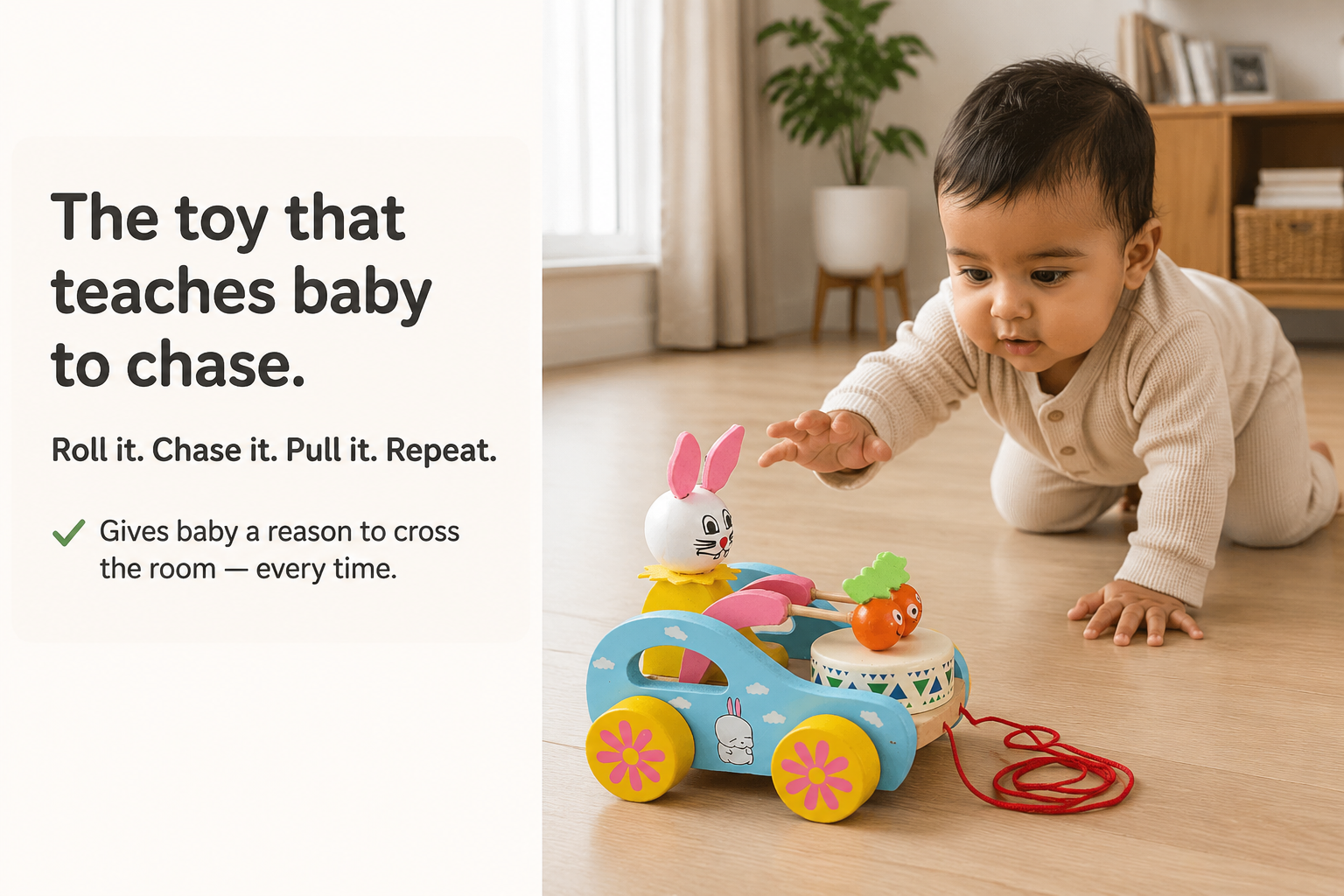 The toy that teaches baby to chase.