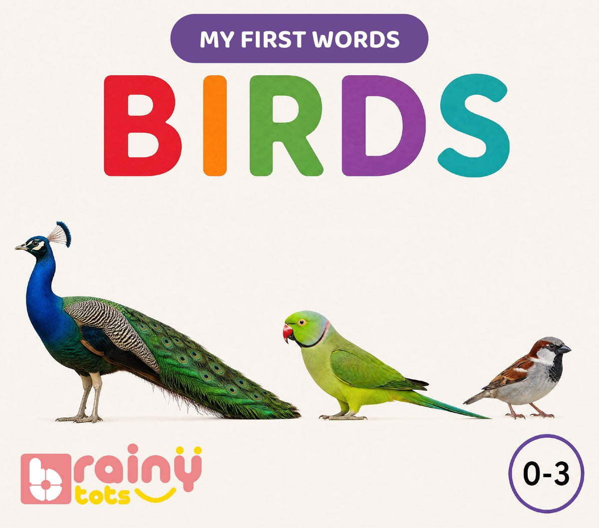 My First Words: Birds, small board book in English and Hindi