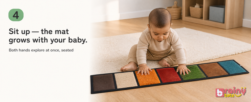 Sit up — the mat grows with your baby.