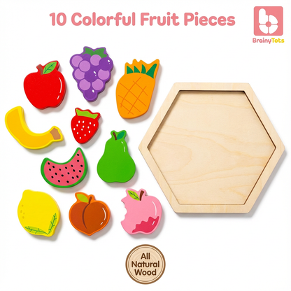 Wooden Miniatures Hexagonal Puzzle for Kids 1-5 Years, Perfect Gift