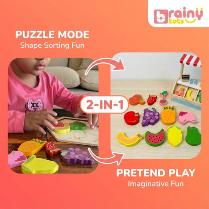 Wooden Miniatures Hexagonal Puzzle for Kids 1-5 Years, Perfect Gift