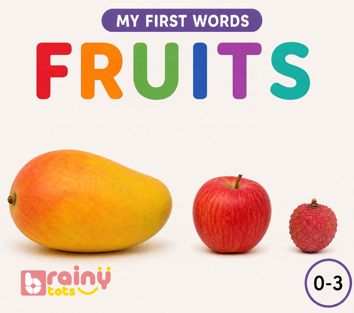 My First Words: Fruits, small board book in English and Hindi