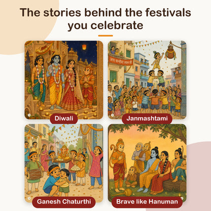 Mythology Stories – Values & Culture Storybook Set - Set of 4 | Ganesha, Rama, Krishna, Hanuman | Hindu Gods Stories for Kids 0-5 Years