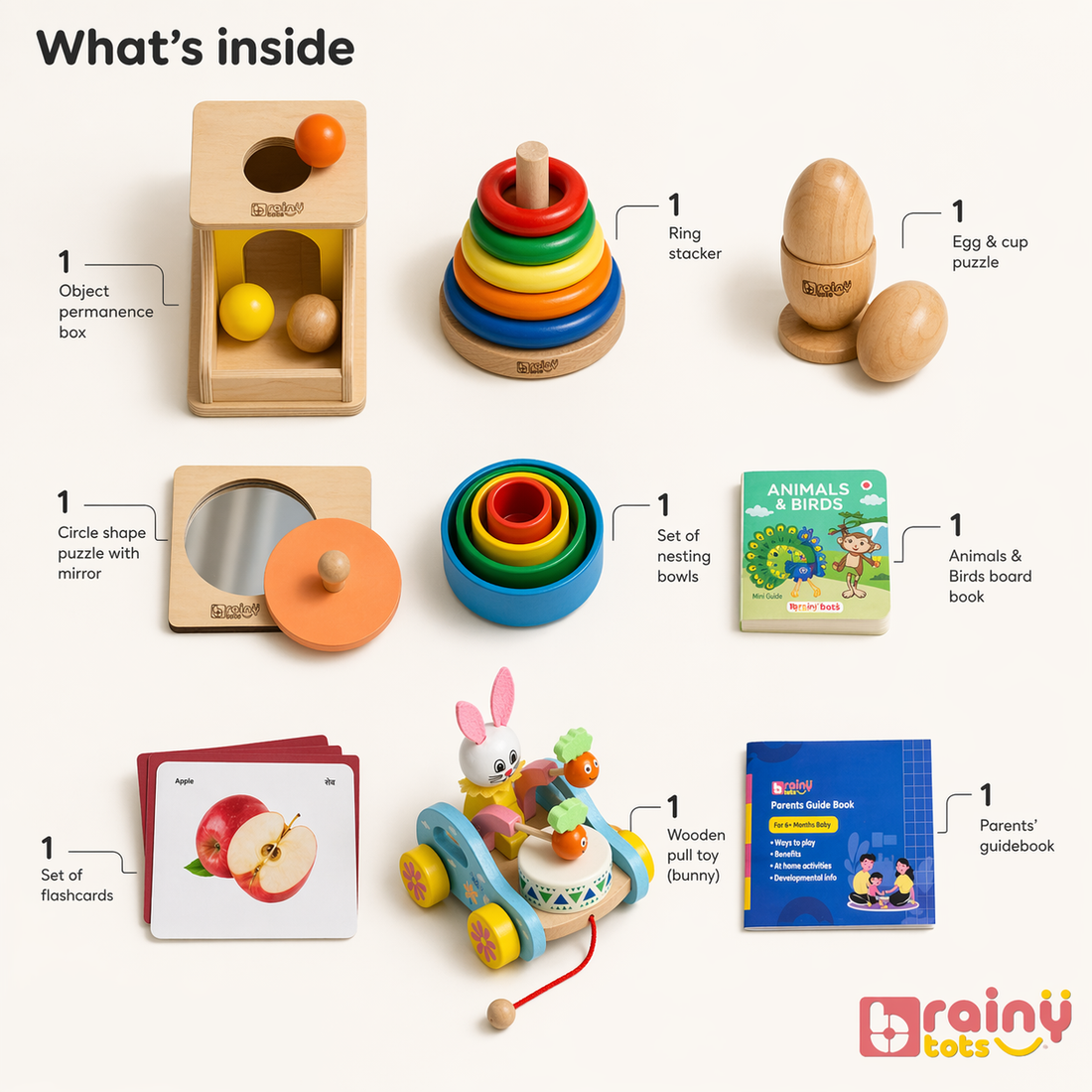 Problem Solver Kit for 6 Months to 2 Years | Parenting Guide Book + Problem Solving Toy Set | Object Permanence, Shape Sorting, Spatial Reasoning | Montessori Cognitive Development
