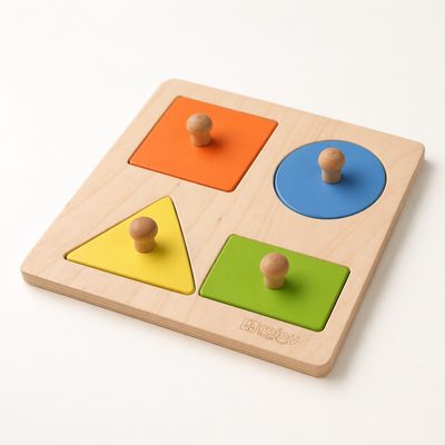 Brainytots 4 shapes puzzle for 6 month to 4 years old toddlers. 