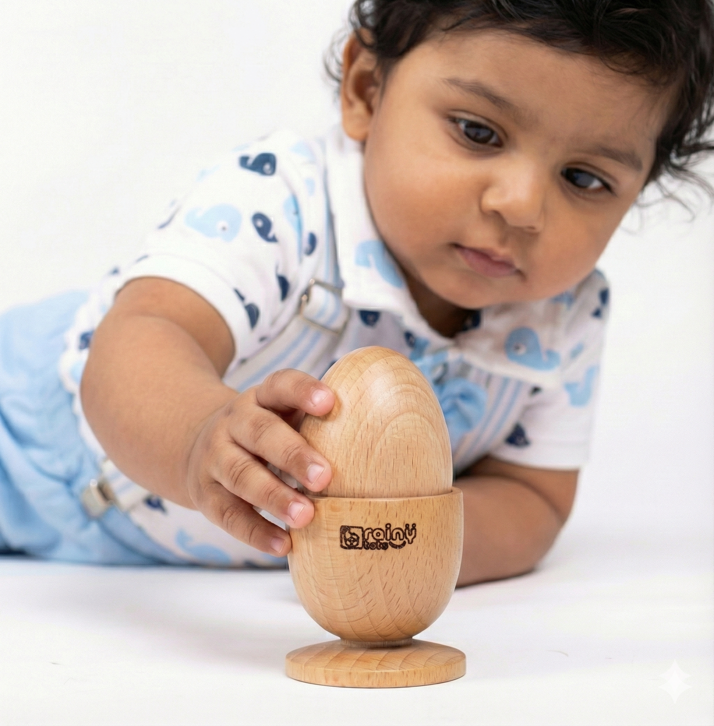 Montessori Egg & Cup Puzzle – First Balance and Placing Toy - Wooden Toy for Babies 6-15 Months