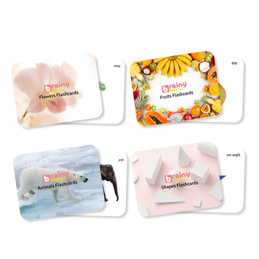 Flashcards Set of 4 - First Words & Everyday Language - Baby Flashcards for Early Learning