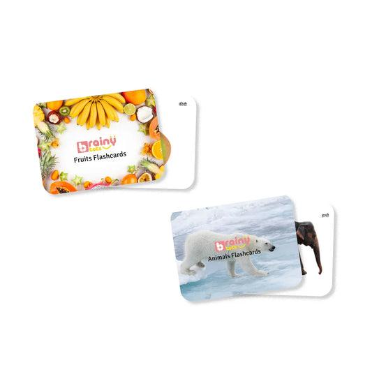 Infant Flashcards Set of 2 - High Contrast Black & White + Colorful Cards (0-8 Months)
