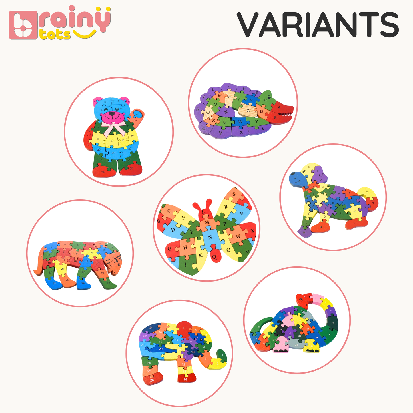 Jumbo Wooden Puzzles - Dual Sided Learning of Alphabet and Numbers