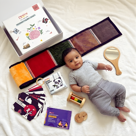 Montessori Baby Toy Box (2-6 Months) | 8-Piece Sensory Development Kit