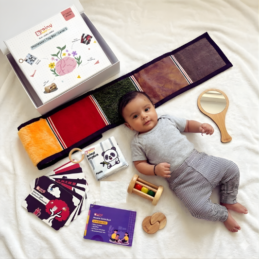 Montessori Baby Toy Box (2-6 Months) | 8-Piece Sensory Development Kit