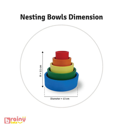 Nesting and stacking bowls help babies aged 6 months and up develop problem-solving skills, fine motor abilities, and cognitive growth. These Montessori toys, made from safe, durable materials, are ideal for stacking, sorting, and sensory exploration. Perfect for early learning and interactive play.