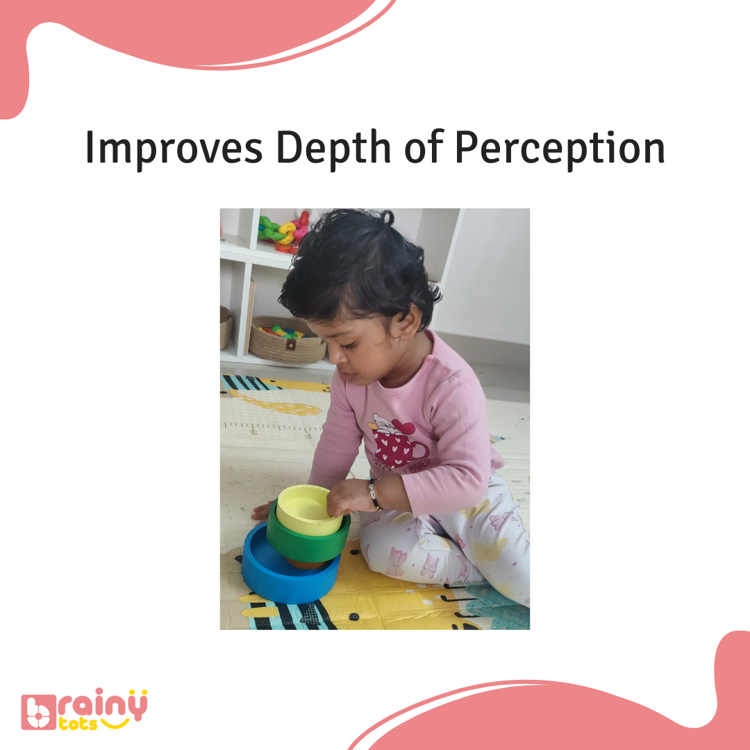 Nesting bowls help babies aged 6 months and up improve depth perception, enhancing fine motor skills and cognitive development. These Montessori toys, made from safe and durable materials, are perfect for stacking, sorting, and sensory exploration. Ideal for early learning and interactive play.