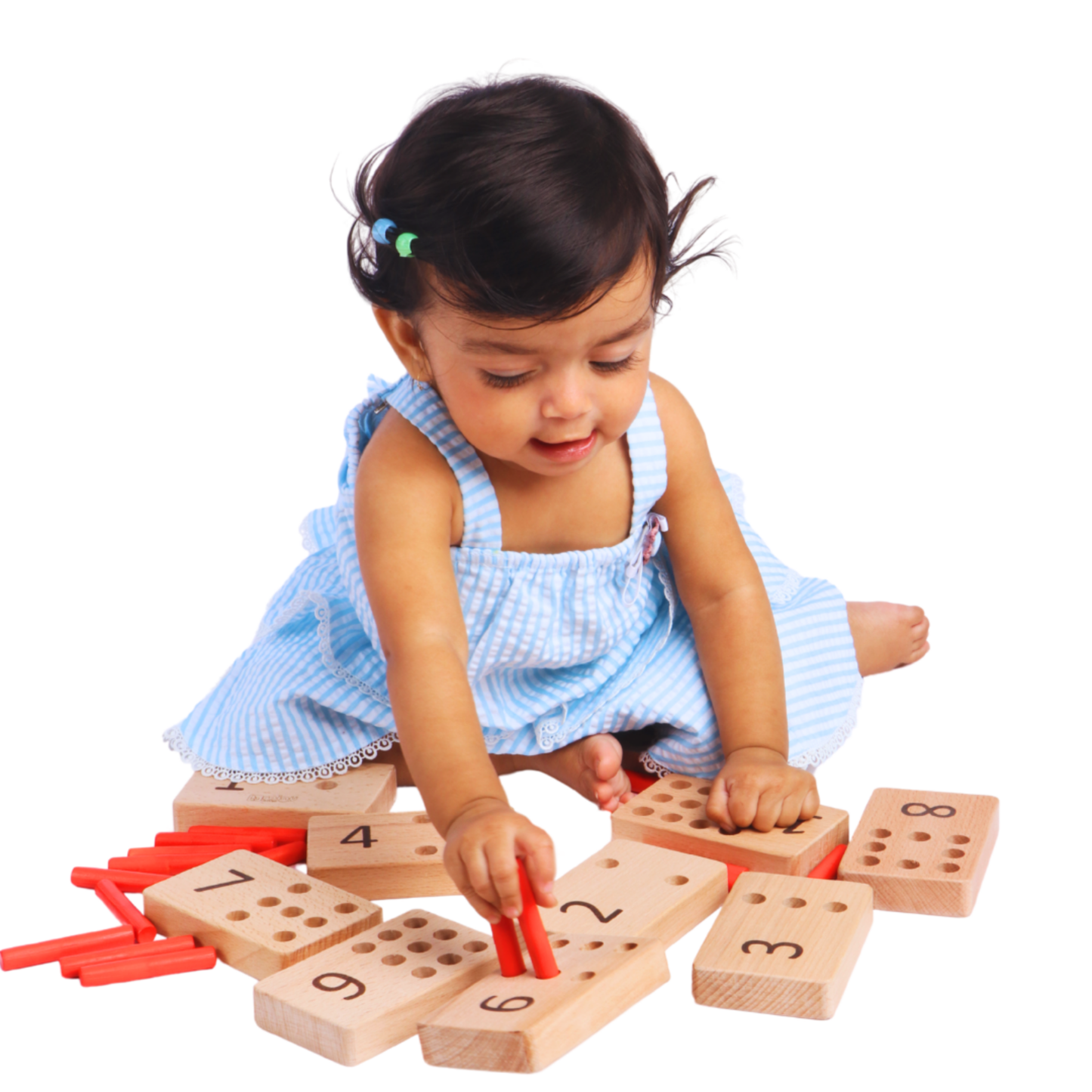Wooden Numbers Peg Board - Montessori Counting Toy for Kids 1-5 Years | Fine Motor Skills