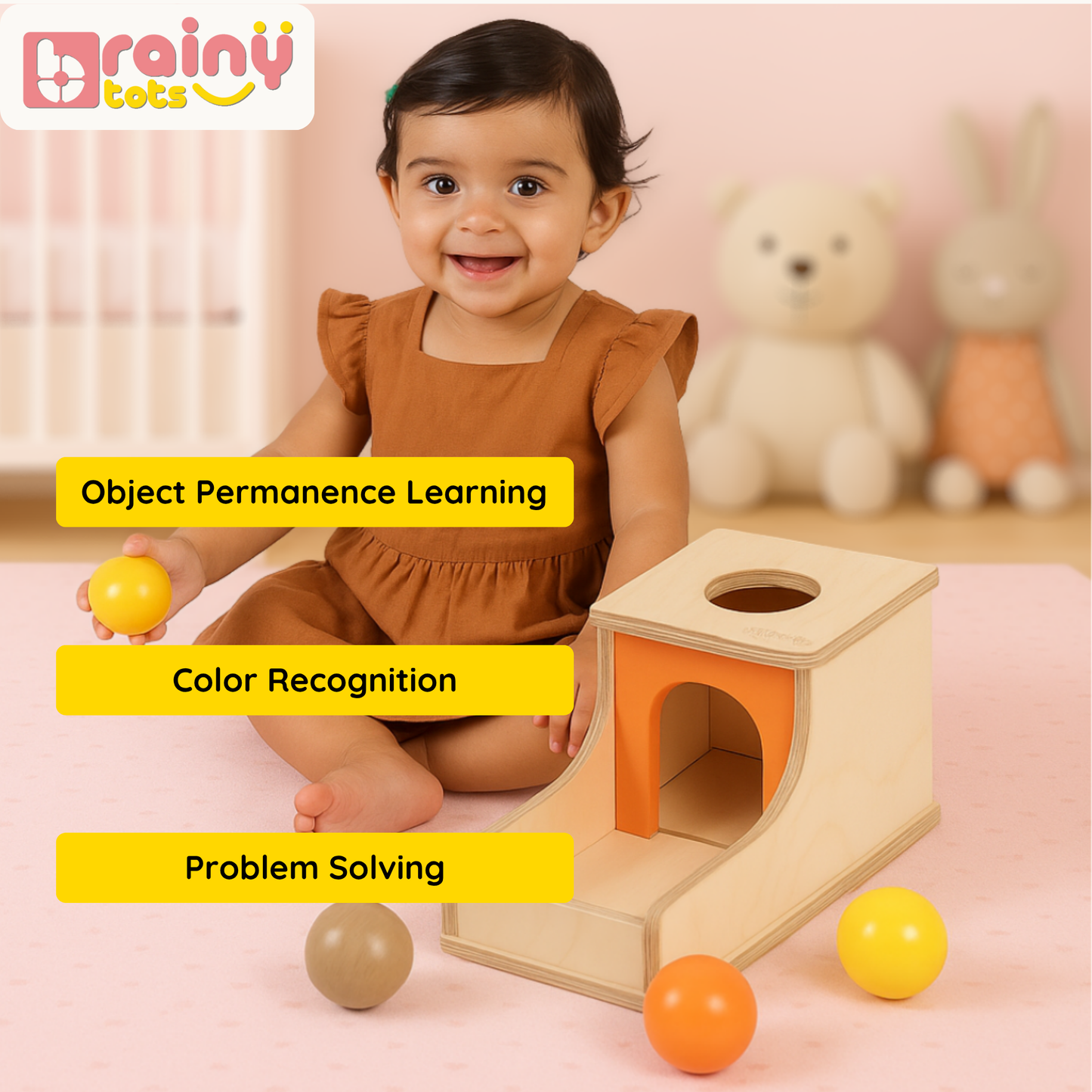 Object Permanence Box with 3 Balls