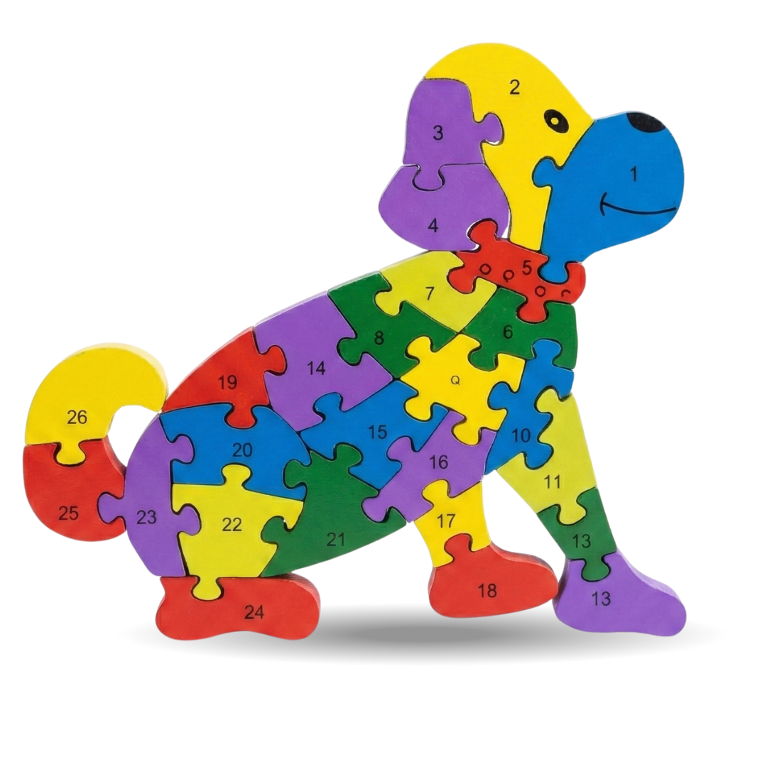 Jumbo Wooden Puzzles - Dual Sided Learning of Alphabet and Numbers