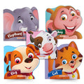 Animal Board Books – First Words & Picture Reading Set of 5| Elephant, Monkey, Cow, Dog, Cat | Baby Animal Books for 4-48 Months