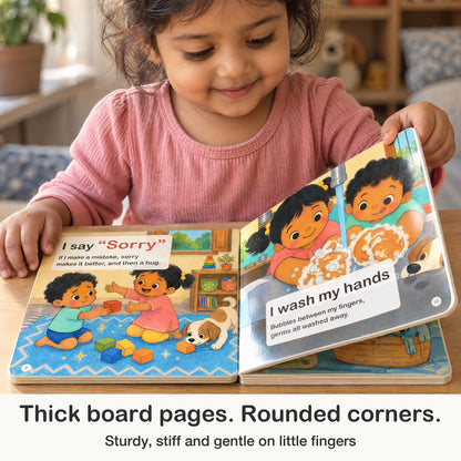 Good Habits with 3 Magic Words board book for kids 0–5 years: thick pages