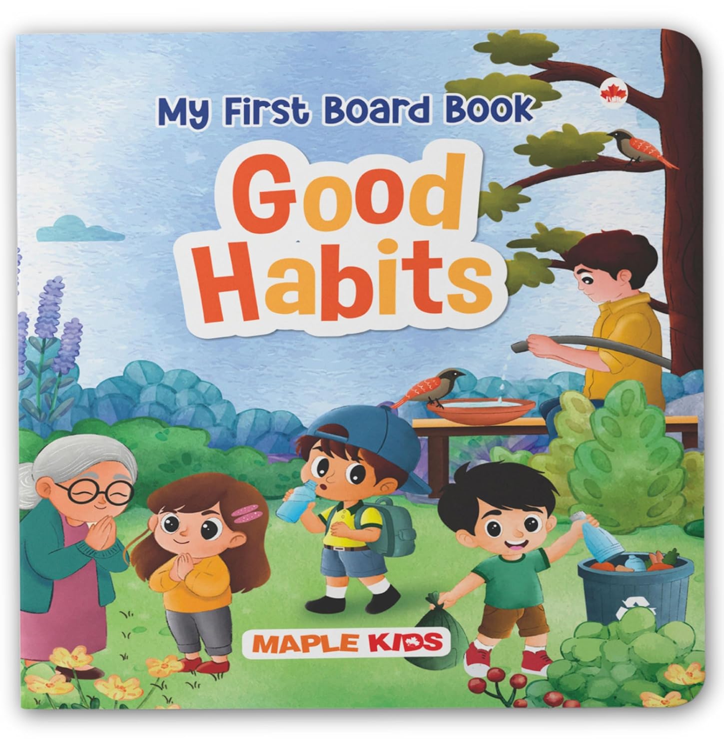 BrainyTots Good Habits Board Book for toddlers featuring colorful illustrations that teach everyday routines, positive behaviour, healthy habits, and good manners for children aged 1–4 years.