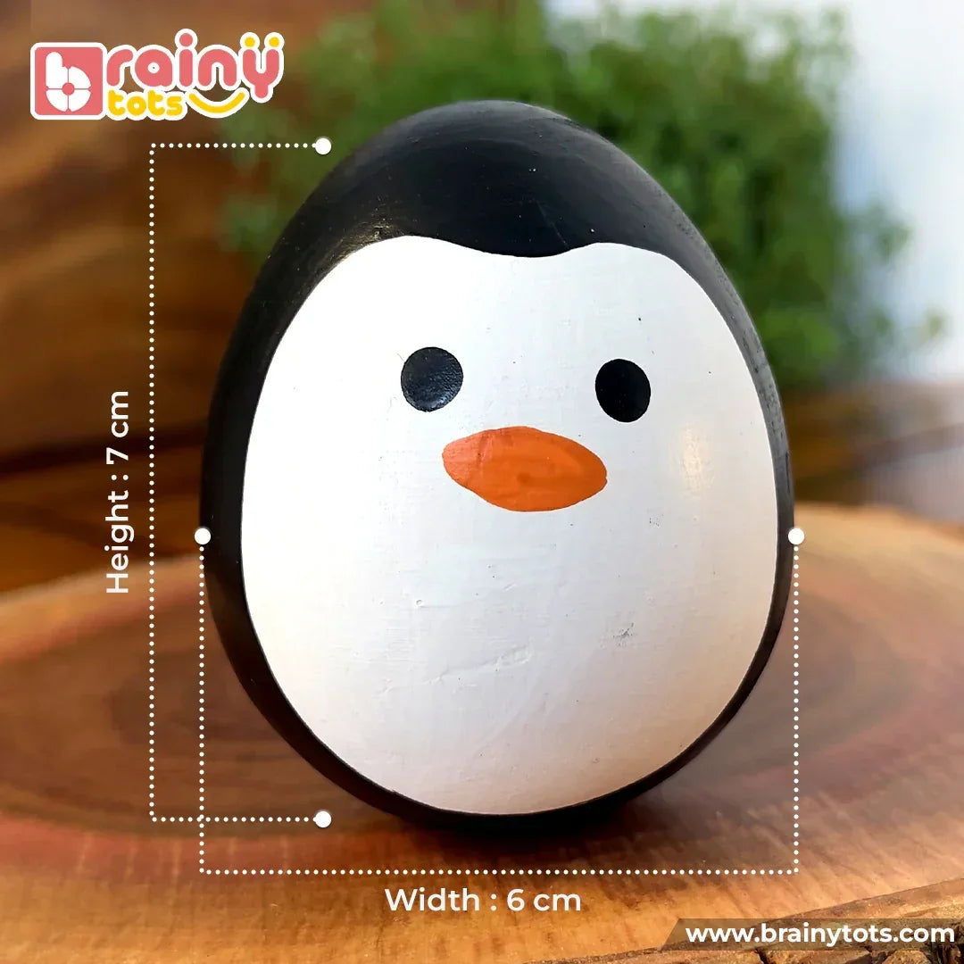 BrainyTots Montessori Balancing Wobbler showing the actual product dimensions of 7 cm height and 6 cm width, designed for easy grasping and tummy time play for babies 0–12 months.