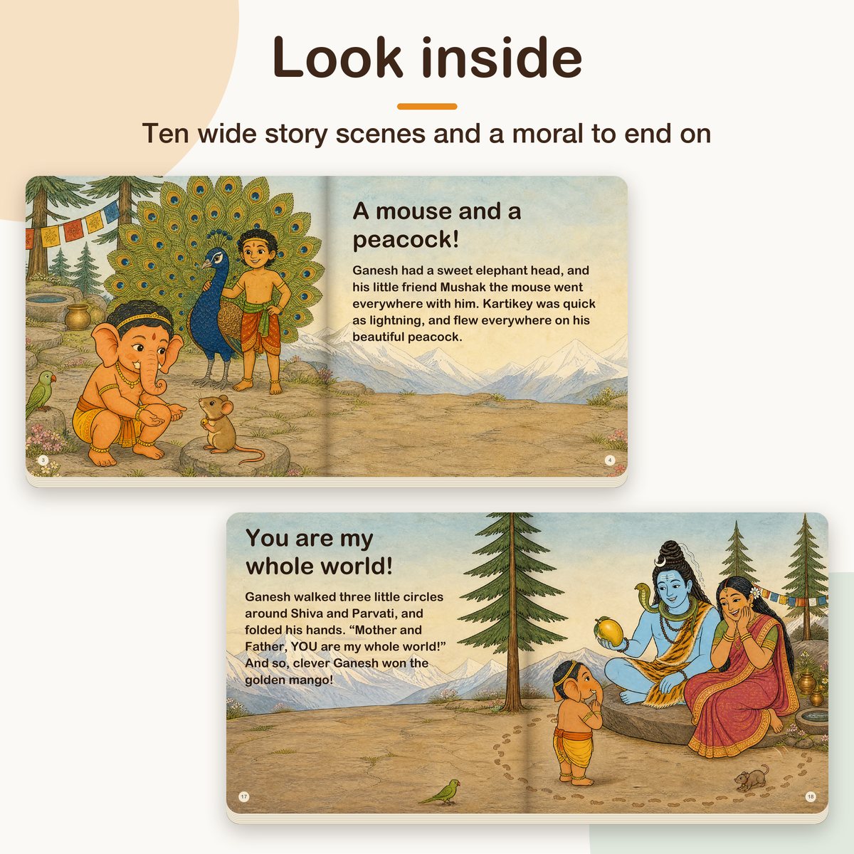 My First Book of Gods: Ganesh – The Wisest Little One, board book for kids 1–5 years: look inside