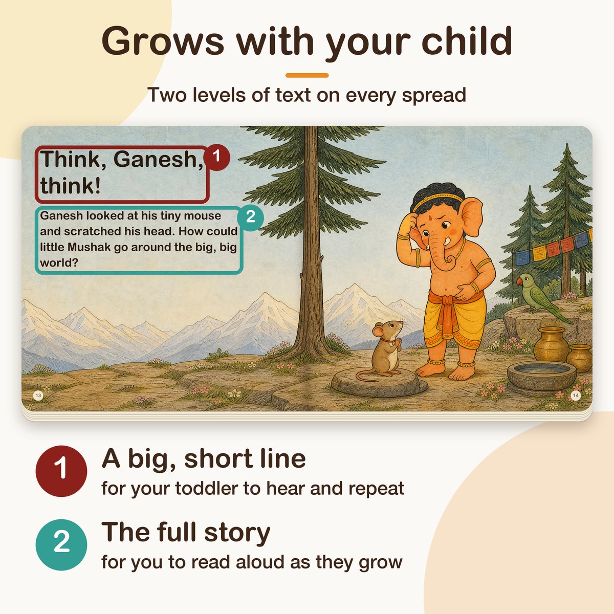 My First Book of Gods: Ganesh – The Wisest Little One, board book for kids 1–5 years: two levels of text