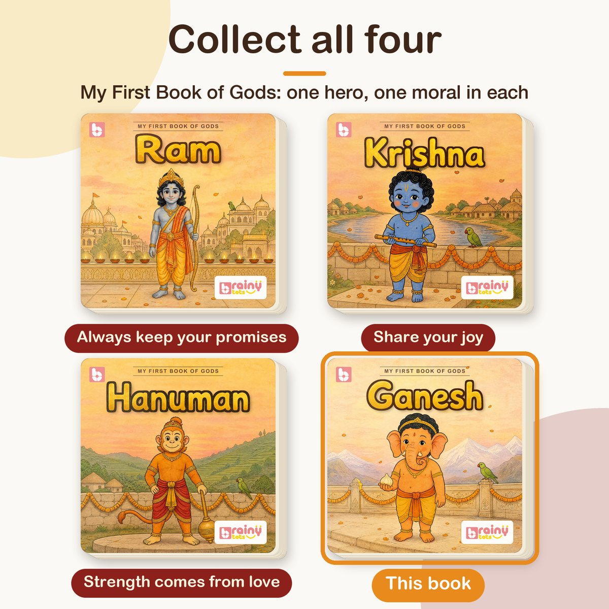 My First Book of Gods: Ganesh – The Wisest Little One, board book for kids 1–5 years: collect all four