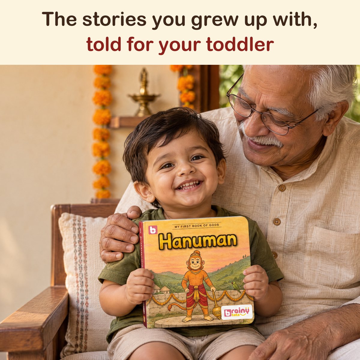 My First Book of Gods: Hanuman – Small Monkey, Big Heart, board book for kids 1–5 years: reading together
