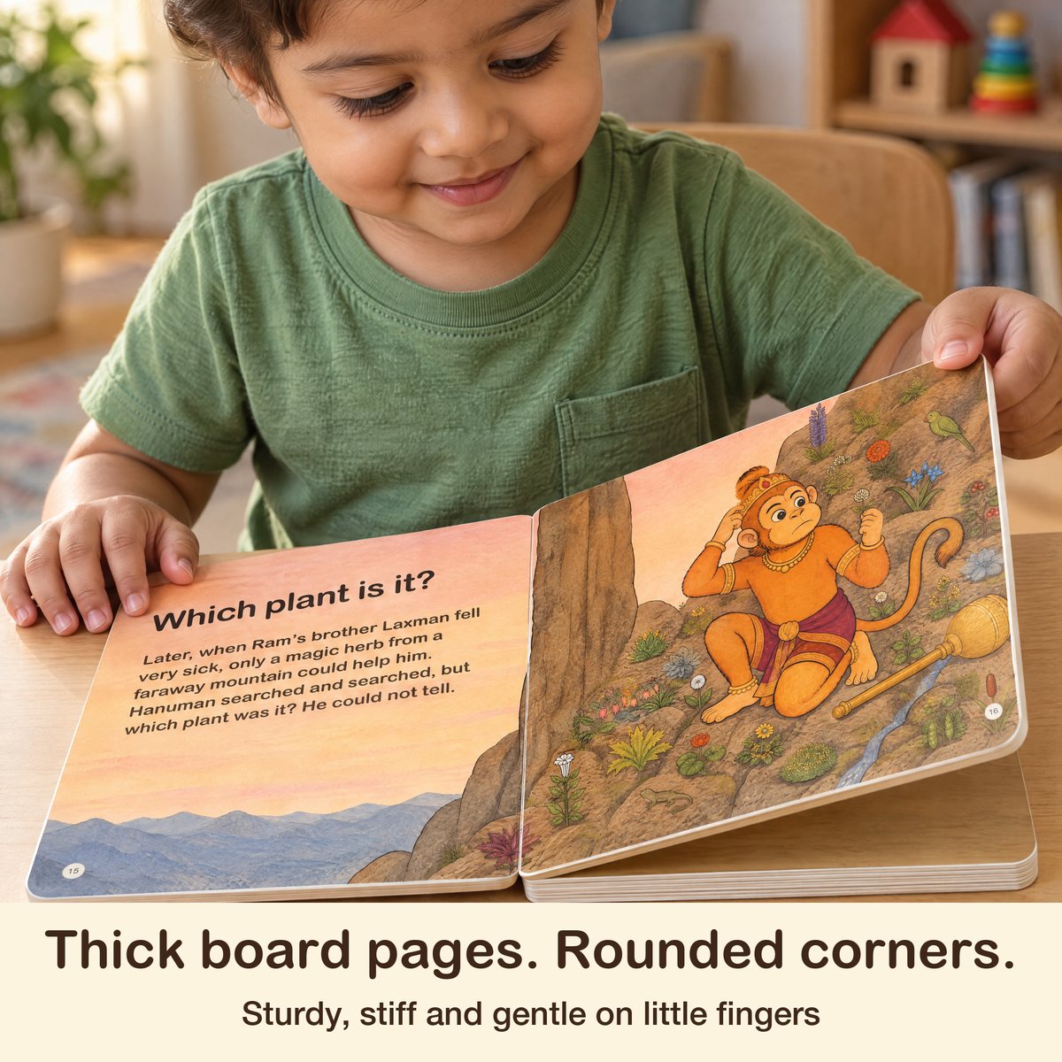 My First Book of Gods: Hanuman – Small Monkey, Big Heart, board book for kids 1–5 years: thick board pages