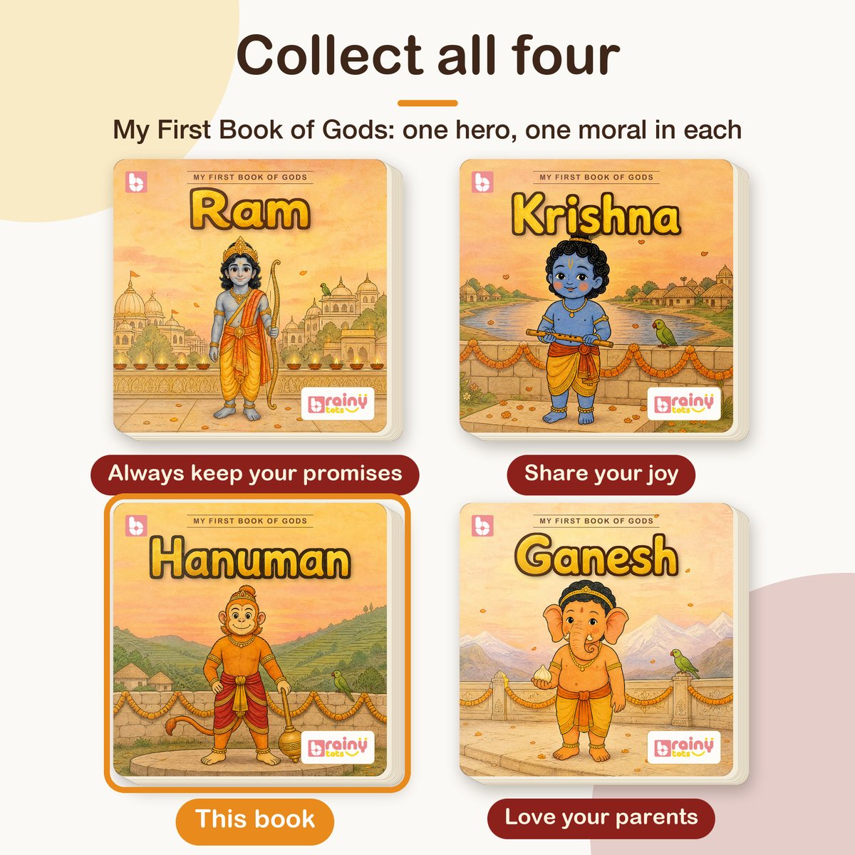 My First Book of Gods: Hanuman – Small Monkey, Big Heart, board book for kids 1–5 years: collect all four