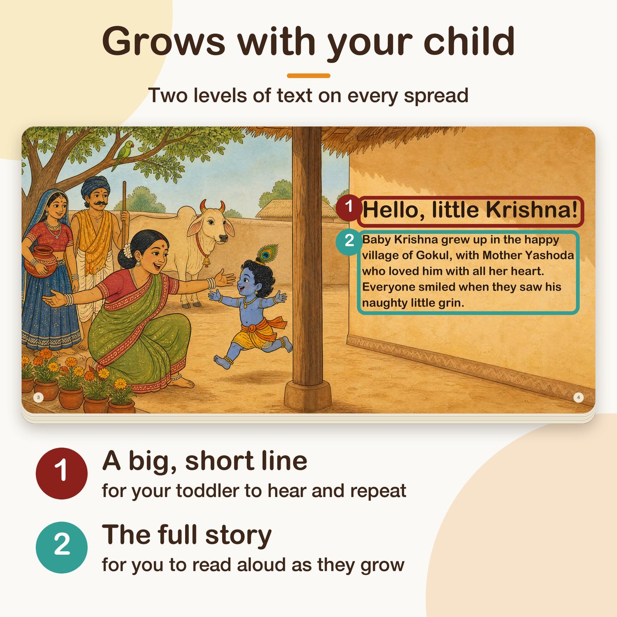 My First Book of Gods: Krishna – The Little Butter Thief, board book for kids 1–5 years: two levels of text