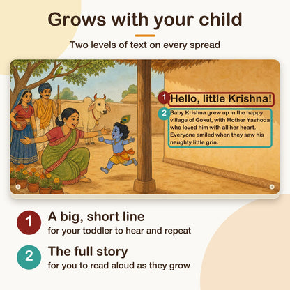 My First Book of Gods: Krishna – The Little Butter Thief, board book for kids 1–5 years: two levels of text
