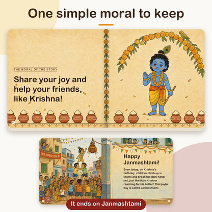 My First Book of Gods: Krishna – The Little Butter Thief, board book for kids 1–5 years: the moral
