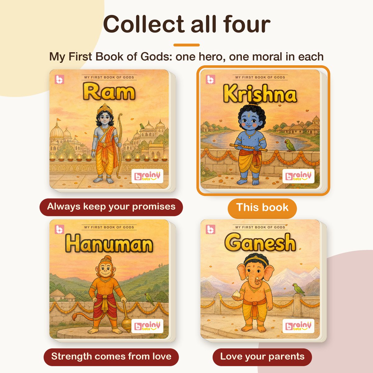 My First Book of Gods: Krishna – The Little Butter Thief, board book for kids 1–5 years: collect all four