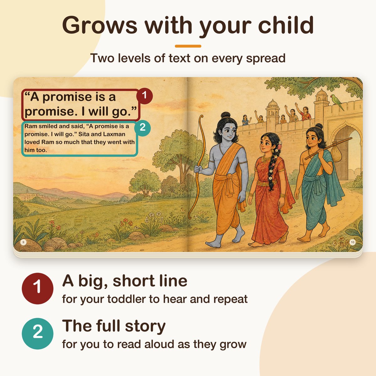 My First Book of Gods: Ram – The Prince Who Kept His Promise, board book for kids 1–5 years: two levels of text
