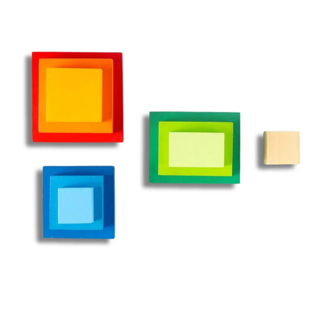 Every block becomes a new building adventure. The BrainyTots Montessori Geometric Rainbow Blocks inspire toddlers to experiment with shapes, balance, and creative structures while naturally developing confidence, problem-solving skills, and fine motor control through hands-on play.