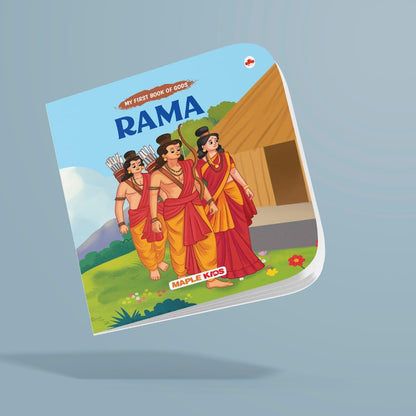 BrainyTots Mythological Board Book featuring Lord Rama, introducing toddlers aged 1–4 years to Hindu mythology, Indian culture, courage, duty, and moral values through colorful illustrations and simple storytelling.