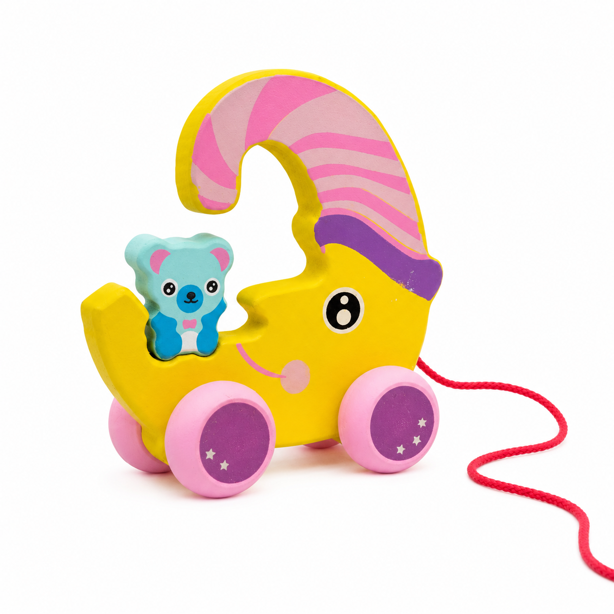 BrainyTots Wooden Unicorn Push & Pull Toy for babies 6–24 months, a Montessori pull-along toy that encourages crawling, walking, gross motor skills, hand-eye coordination, and cause-and-effect learning.